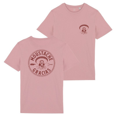 T-Shirt Homme Moustache Gracias Petal Rose