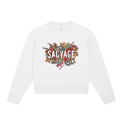 Sweat Crop Femme Sauvage Blanc