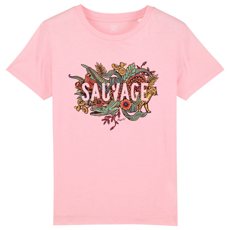 T-Shirt Enfant Sauvage Cotton Pink