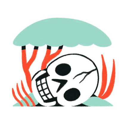 T-Shirt Homme Skull Under Tree Natural